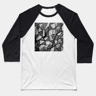 Stained glass in black and gray Baseball T-Shirt